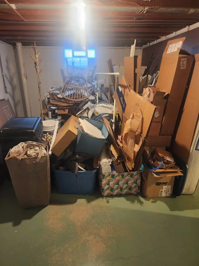 Roll-off dumpster container at job site for 2 Yard Dumpster Rental in Virginia